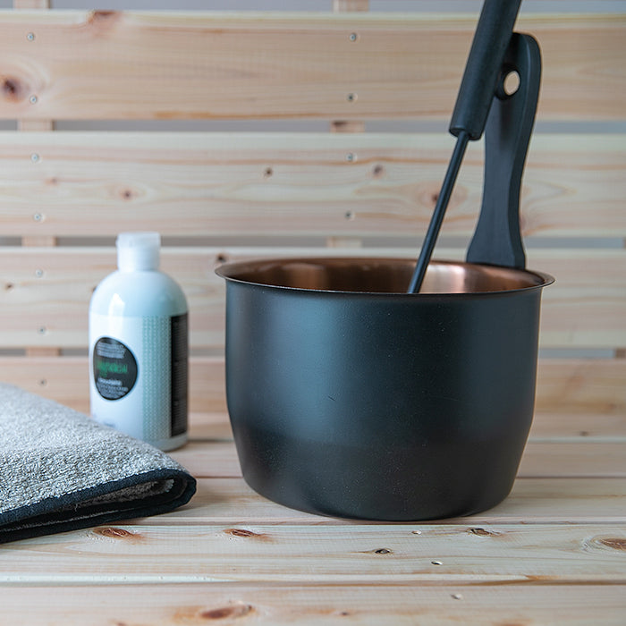 92006904 サウナバケツ&ラドルセット 690 ブラック&ブラウン