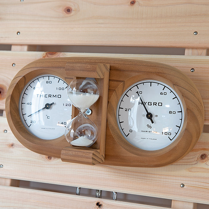 92995918 温度&湿度計 591L ブラウン 15分砂時計付き