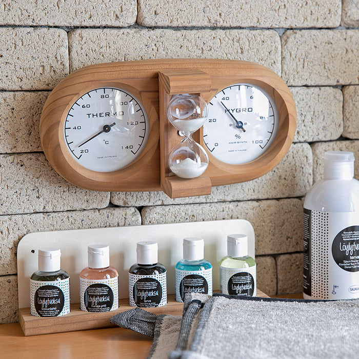 92995918 温度&湿度計 591L ブラウン 15分砂時計付き