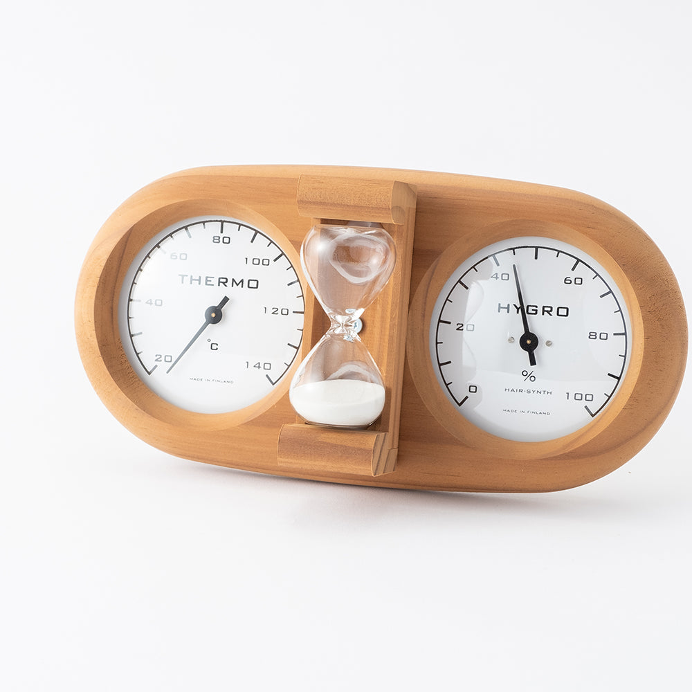92995918 温度&湿度計 591L ブラウン 15分砂時計付き