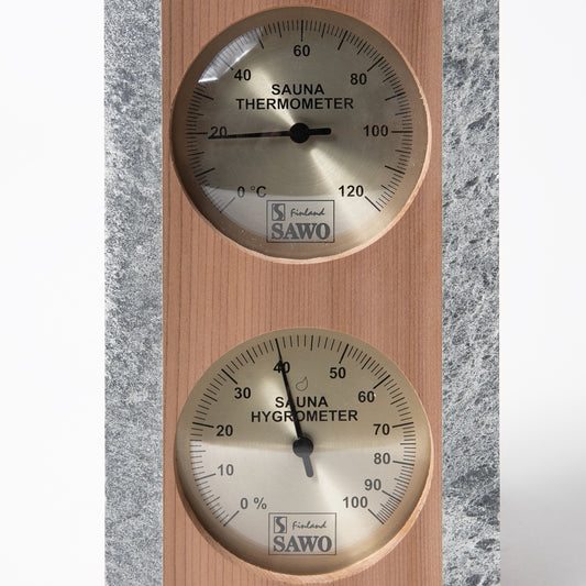 23028326 SAWO　縦型温湿度計282　ナチュラル
