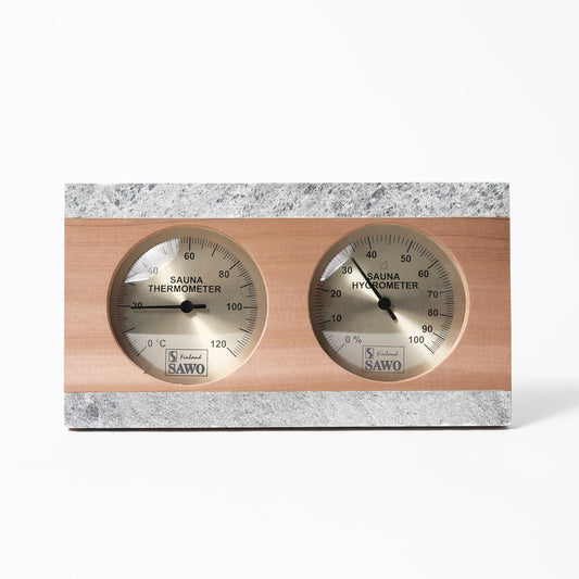 23028226 SAWO　横型温湿度計282　ナチュラル　